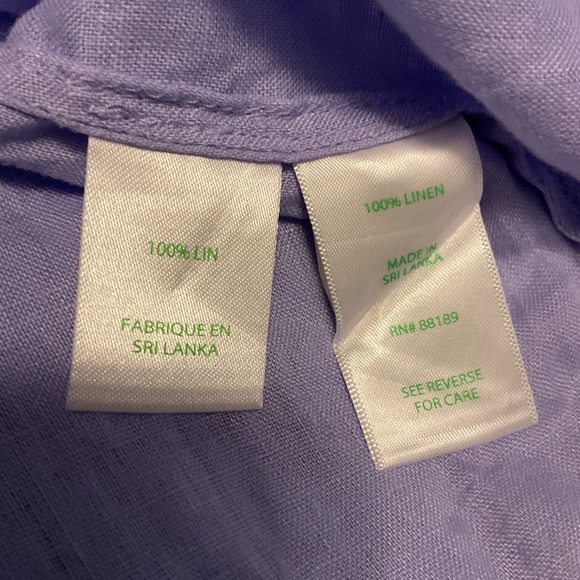 Lilly Pulitzer Pearly Purple Sea View Linen Long Sleeve Button Down Shirt Medium - Picture 15 of 16